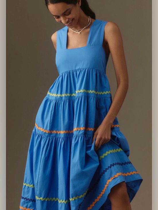 Anthropologie Dresses & Skirts - Anthropologie The Helena Square Neck Tiered Midi Dress NWT!
